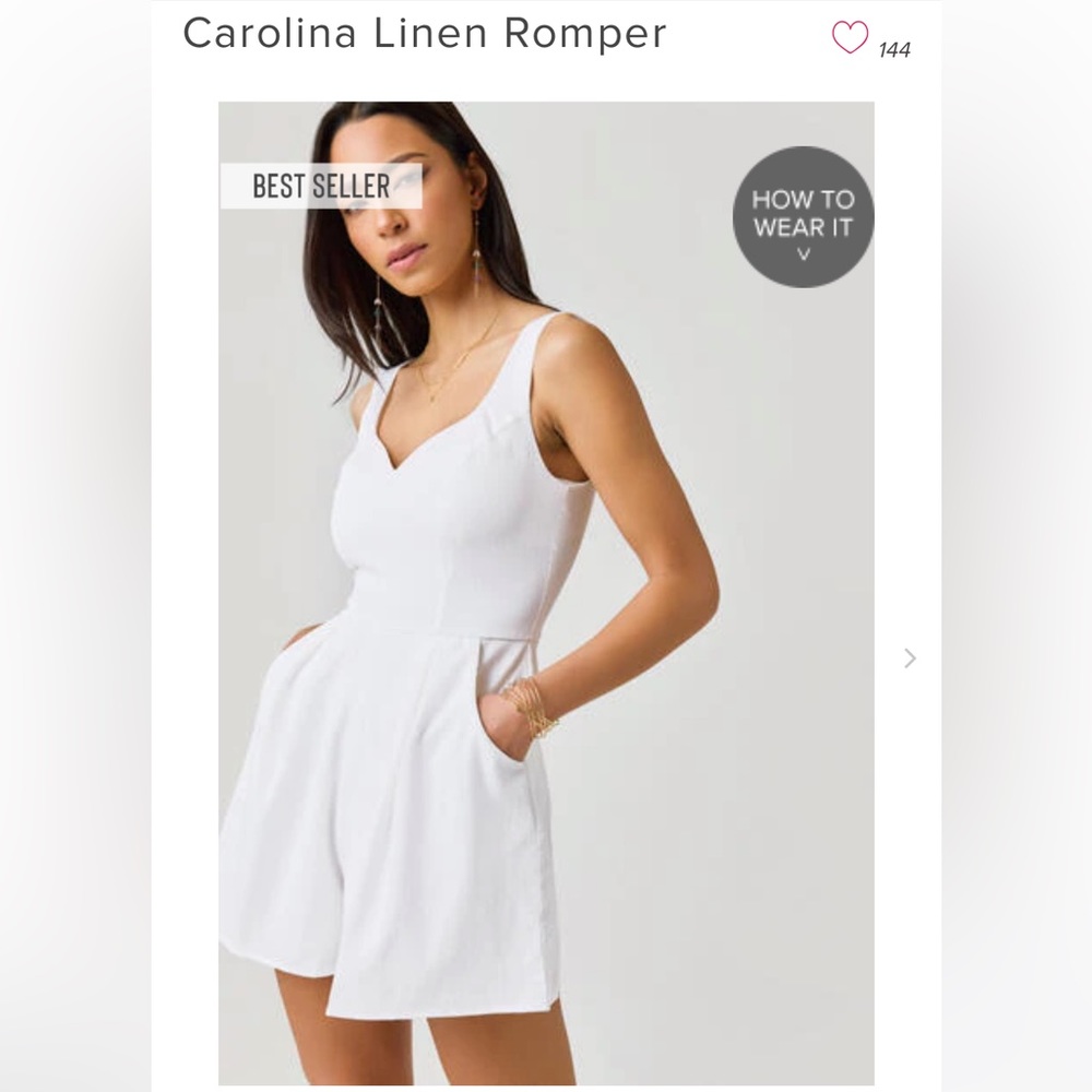 Francesca’s White Carolina Linen Romper